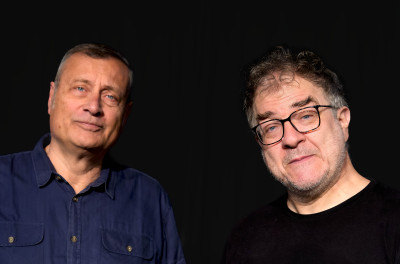 Ritratto fotografico di Massimo Carlotto e Andrea Pennacchi